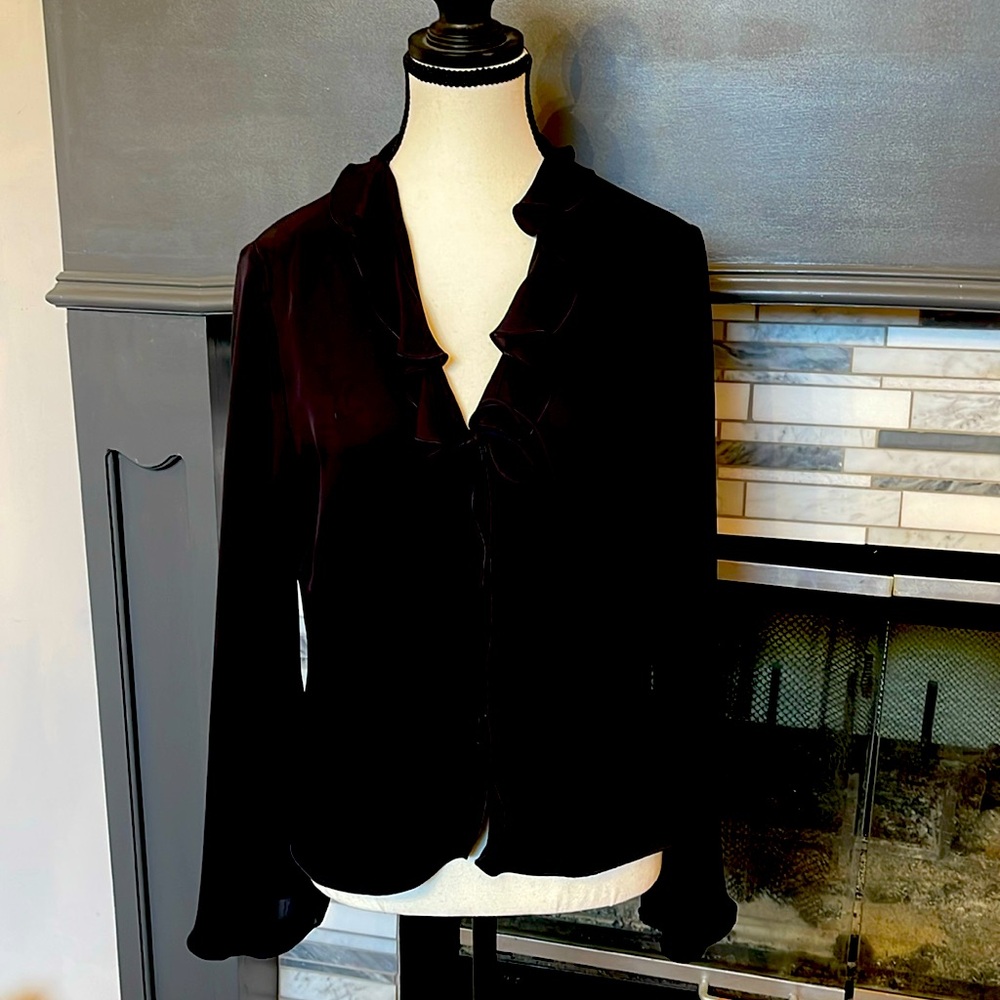 Ann Taylor black silk blouse. Size 10.